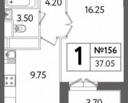 1-комнатная квартира площадью 37.2 кв.м, Яна Райниса бул., 4К3 | цена 7 355 700 руб. | www.metrprice.ru