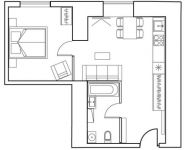 2-комнатная квартира площадью 44.5 кв.м, МКАД, 25-й километр, вл1 | цена 10 964 800 руб. | www.metrprice.ru