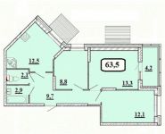 3-комнатная квартира площадью 63.5 кв.м, бульвар Космонавтов, 11 | цена 6 195 231 руб. | www.metrprice.ru