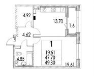 1-комнатная квартира площадью 49.7 кв.м, ул Архитектора Щусева, д. 2к 3 | цена 13 021 400 руб. | www.metrprice.ru