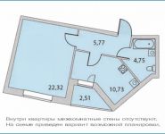 1-комнатная квартира площадью 43.5 кв.м, Парковая ул., ВЛ18 | цена 4 182 000 руб. | www.metrprice.ru