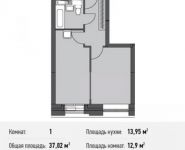 1-комнатная квартира площадью 37 кв.м, Донецкая ул., 30С1 | цена 4 770 205 руб. | www.metrprice.ru