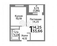 1-комнатная квартира площадью 33.7 кв.м,  | цена 2 550 000 руб. | www.metrprice.ru