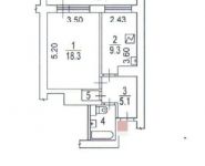 1-комнатная квартира площадью 38 кв.м, Болотниковская улица, 3к8 | цена 7 490 000 руб. | www.metrprice.ru