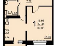 1-комнатная квартира площадью 39.36 кв.м, 5-й микрорайон, 18 | цена 2 228 170 руб. | www.metrprice.ru