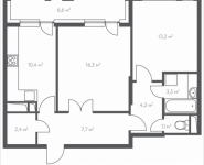 2-комнатная квартира площадью 65 кв.м, 1-й Нагатинский проезд, 14, корп.1 | цена 12 720 500 руб. | www.metrprice.ru