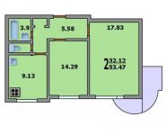 2-комнатная квартира площадью 54 кв.м, Изюмская ул., 59 | цена 8 550 000 руб. | www.metrprice.ru