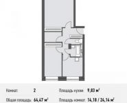 2-комнатная квартира площадью 64.5 кв.м, Донецкая ул., 30С1 | цена 7 412 245 руб. | www.metrprice.ru