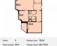 2-комнатная квартира площадью 93.3 кв.м, улица Некрасова, 8 | цена 10 869 450 руб. | www.metrprice.ru