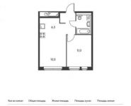 2-комнатная квартира площадью 36.3 кв.м, Загорьевская улица, 25 | цена 4 120 050 руб. | www.metrprice.ru