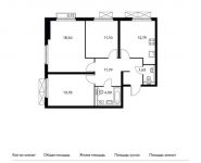 3-комнатная квартира площадью 73.8 кв.м, Заречная ул, вл.2/1 | цена 19 416 780 руб. | www.metrprice.ru
