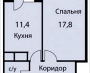 1-комнатная квартира площадью 41.4 кв.м, проезд Шокальского, 31к1 | цена 3 312 000 руб. | www.metrprice.ru