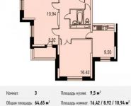 3-комнатная квартира площадью 64 кв.м в ЖК "Олимпийский", Стрелковая ул., 16 | цена 6 465 000 руб. | www.metrprice.ru