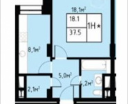 1-комнатная квартира площадью 37.5 кв.м, Заводская | цена 3 191 062 руб. | www.metrprice.ru