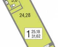 1-комнатная квартира площадью 31.6 кв.м, Школьная ул., 82 | цена 2 711 037 руб. | www.metrprice.ru