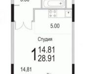 1-комнатная квартира площадью 28.9 кв.м, Барышевская Роща ул., 22 | цена 3 378 148 руб. | www.metrprice.ru