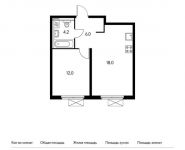 1-комнатная квартира площадью 40.2 кв.м, Поляны ул, | цена 6 456 120 руб. | www.metrprice.ru