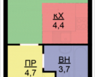 1-комнатная квартира площадью 24.8 кв.м, Бачуринская, корп.4 | цена 3 000 800 руб. | www.metrprice.ru