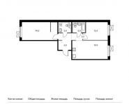 2-комнатная квартира площадью 66.5 кв.м, Московский п, Киевское шоссе 23-й км, 5к1 | цена 7 574 350 руб. | www.metrprice.ru