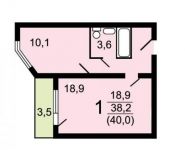 1-комнатная квартира площадью 40 кв.м,  | цена 3 100 000 руб. | www.metrprice.ru