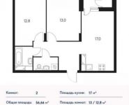 2-комнатная квартира площадью 56 кв.м, Ракетчиков ул., 58 | цена 3 796 220 руб. | www.metrprice.ru
