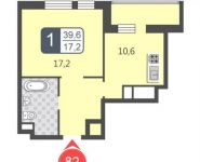 1-комнатная квартира площадью 39.6 кв.м, Базовская улица, д.15к15 | цена 4 924 000 руб. | www.metrprice.ru