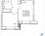 1-комнатная квартира площадью 32.5 кв.м, Дружбы, 47 | цена 2 650 375 руб. | www.metrprice.ru