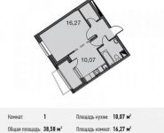 1-комнатная квартира площадью 38.6 кв.м, Донецкая улица, 30с29 | цена 7 052 405 руб. | www.metrprice.ru