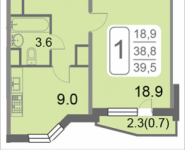 1-комнатная квартира площадью 39.5 кв.м, 2-й Грайвороновский проезд, 38, корп.8 | цена 5 836 140 руб. | www.metrprice.ru