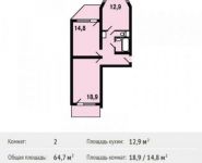 2-комнатная квартира площадью 64.7 кв.м, Вертолетчиков ул., 5К1 | цена 6 818 500 руб. | www.metrprice.ru