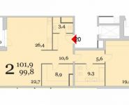 2-комнатная квартира площадью 103 кв.м в ЖК "Литератор", Льва Толстого ул., 23/7 | цена 65 000 000 руб. | www.metrprice.ru