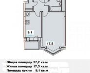 1-комнатная квартира площадью 37.2 кв.м, улица Потаповская Роща, 4к1 | цена 4 150 000 руб. | www.metrprice.ru