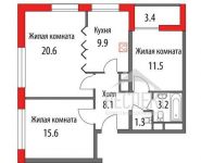 3-комнатная квартира площадью 72 кв.м, Кирова ул., 12К2 | цена 9 500 000 руб. | www.metrprice.ru