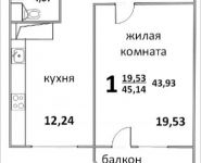 1-комнатная квартира площадью 45.14 кв.м, ул. Народная, 23 | цена 3 312 966 руб. | www.metrprice.ru