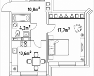 1-комнатная квартира площадью 43.3 кв.м, Строителей, корп.5 | цена 1 861 900 руб. | www.metrprice.ru