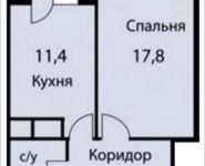 1-комнатная квартира площадью 41.4 кв.м, 3-й Нижнелихоборский проезд, 13к2 | цена 3 312 000 руб. | www.metrprice.ru