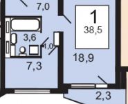 1-комнатная квартира площадью 38 кв.м, Южная ул., 23 | цена 4 400 000 руб. | www.metrprice.ru