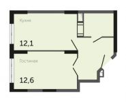 1-комнатная квартира площадью 35.6 кв.м, Северное ш., 4 | цена 1 947 320 руб. | www.metrprice.ru