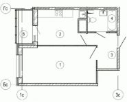 1-комнатная квартира площадью 37.8 кв.м, Космонавтов б-р, 7 | цена 4 242 672 руб. | www.metrprice.ru