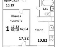 1-комнатная квартира площадью 45 кв.м, Народная улица, 23 | цена 3 101 338 руб. | www.metrprice.ru