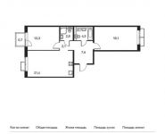 2-комнатная квартира площадью 70.3 кв.м, Саларьево д, Новая 2-я ул, 23с1 | цена 7 254 960 руб. | www.metrprice.ru