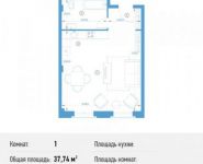1-комнатная квартира площадью 37.7 кв.м, Кожевнический пр., 4 | цена 14 494 236 руб. | www.metrprice.ru