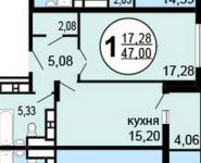 1-комнатная квартира площадью 47 кв.м, Московская ул., 52К1 | цена 3 774 000 руб. | www.metrprice.ru