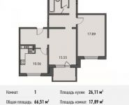 1-комнатная квартира площадью 66.5 кв.м, Домодедовское ш. | цена 3 724 560 руб. | www.metrprice.ru