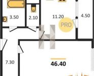 1-комнатная квартира площадью 46.4 кв.м, Автозаводская ул., ВЛ23 | цена 8 136 760 руб. | www.metrprice.ru