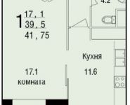 1-комнатная квартира площадью 44 кв.м, улица Академика Янгеля, 2 | цена 7 340 000 руб. | www.metrprice.ru