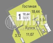 1-комнатная квартира площадью 38.2 кв.м, Школьная ул., 80 | цена 3 150 000 руб. | www.metrprice.ru