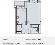 1-комнатная квартира площадью 36.7 кв.м, Потаповская Роща ул., 1К1 | цена 5 468 300 руб. | www.metrprice.ru