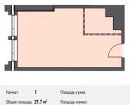 1-комнатная квартира площадью 27.7 кв.м, Новодмитровская ул., 5А | цена 4 581 608 руб. | www.metrprice.ru