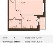 1-комнатная квартира площадью 38 кв.м, Центральная ул., ДВЛ1Б | цена 2 337 615 руб. | www.metrprice.ru